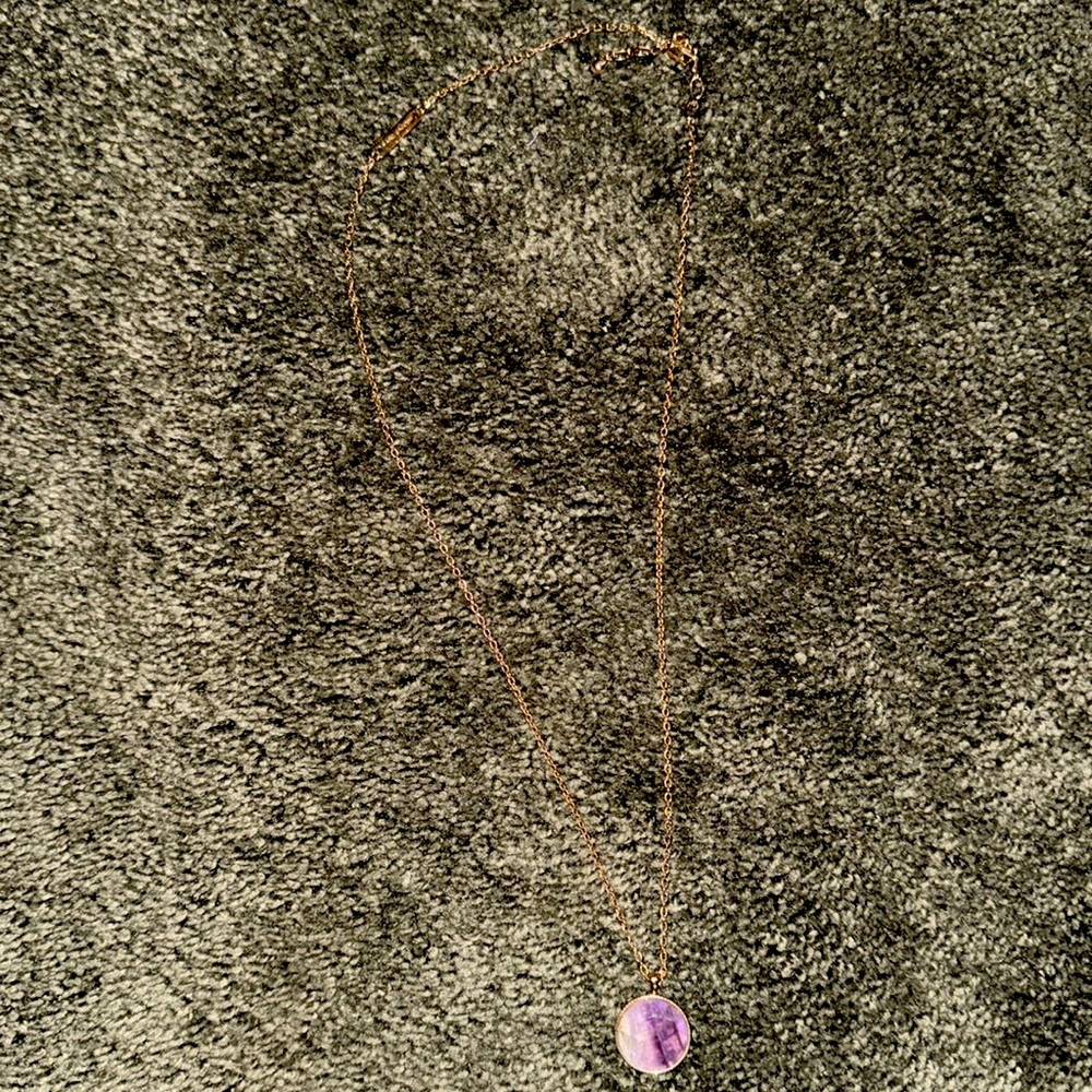 Marc Jacob’s long gold chain / amethyst stone necklace